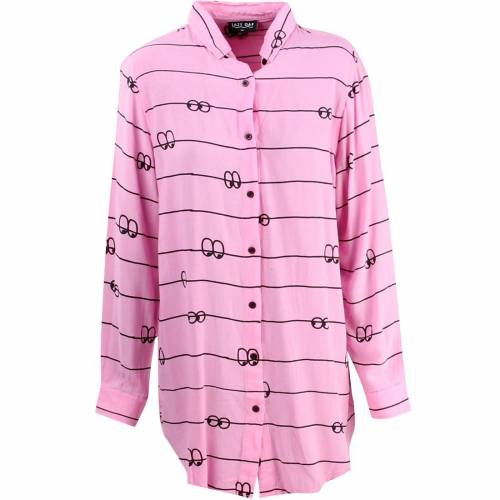 【★スーパーSALE★6/11深夜2時迄】スリーブ ピンク レイジーオーフ 長袖 レディース 【 LAZY OAF WOMEN EYELINE LONG SLEEVE SHIRT (PINK) / PINK 】 メンズファッション トップス カジュアルシャツ