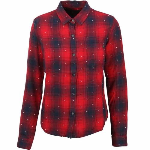 オベイ レッドウッド ダウン 赤 レッド レディース 【 OBEY WOMEN REDWOOD BUTTON DOWN SHIRT (RED) / RED 】 メンズファッション トップス カジュアルシャツ