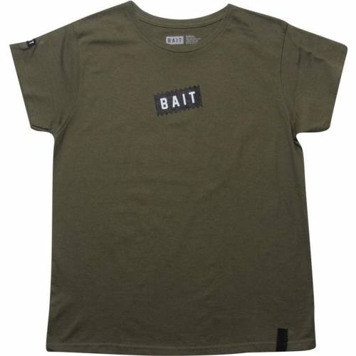ベイト レディース ボックス ロゴ Tシャツ アーミー 【 BAIT WOMENS SLANTED BOX LOGO TEE (ARMY) / ARMY 】 レディースファッション トップス カットソー