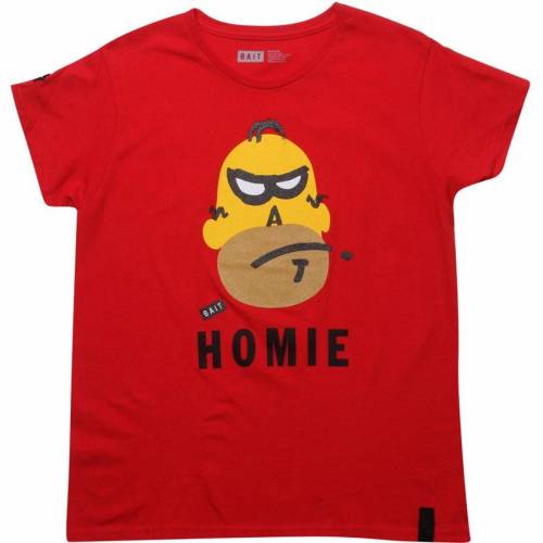 ベイト レディース Tシャツ 赤 レッド 【 BAIT WOMENS HOMIE TEE (RED) / RED 】 レディースファッション トップス カットソー