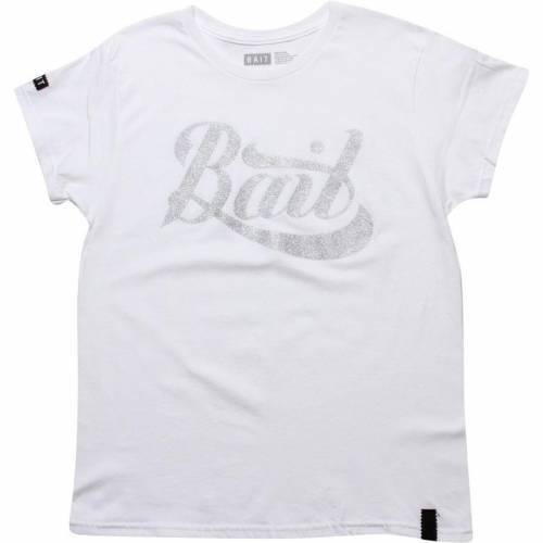 ベイト レディース スクリプト ロゴ Tシャツ 白色 ホワイト 銀色 シルバー 【 BAIT WOMENS SCRIPT LOGO TEE (WHITE / SILVER) WHITE SILVER 】 レディースファッション トップス カットソー
