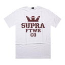 スープラ Tシャツ 白色 ホワイト 赤 レッド メンズ 【 SUPRA CRACKLE STACK TEE (WHITE / RED) WHITE RED 】 メンズファッション トップス カットソー