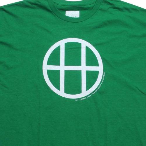 ハフ Tシャツ 緑 グリーン メンズ 【 HUF CIRCLE H TEE (GREEN) / GREEN 】 メンズファッション トップス カットソー
