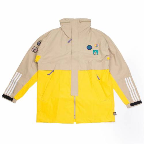 アディダス ジャケット ベージュ 黄色 イエロー メンズ 【 YELLOW ADIDAS X PHARRELL WILLIAMS MEN HU HIKING 3LAYER JACKET BEIGE HEMP EQT 】