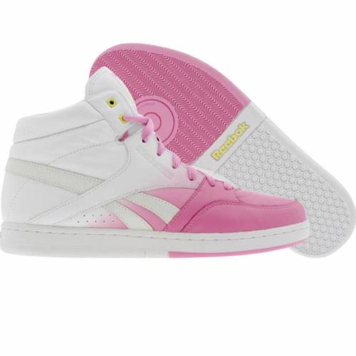 リーボック レディース ミッド 白色 ホワイト 黄色 イエロー ピンク 青色 ブルー スニーカー 【 REEBOK WOMENS COURTEE MID (PINK / WHITE YELLOW NEON BLUE) PINK WHITE YELLOW NEON BLUE 】