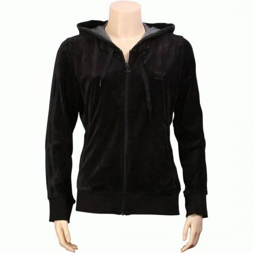 【★スーパーSALE★9/11深夜2時迄】アディダス レディース ベロア ジャケット 黒色 ブラック 【 ADIDAS WOMENS VELOUR TT JACKET (BLACK) / BLACK 】 jordan23-44014833 スニケス サンプル画像2