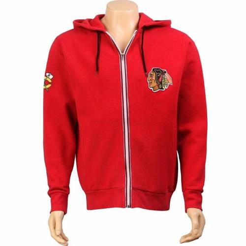 ライト シカゴ ブラックホークス フーディー パーカー 赤 レッド メンズ 【 WRIGHT AND DITSON CHICAGO BLACKHAWKS ZIP UP HOODY (RED) / RED 】 メンズファッション トップス