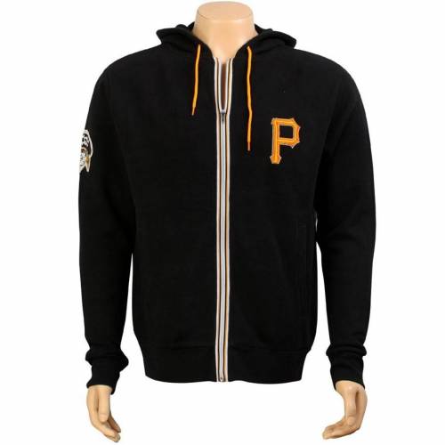 ライト ピッツバーグ 海賊団 フーディー パーカー 黒色 ブラック パイレーツ メンズ 【 WRIGHT AND DITSON PITTSBURGH PIRATES ZIP UP HOODY (BLACK) / BLACK 】 メンズファッション トップス