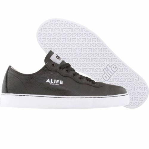 樂天商城 - エーライフ レザー 黒色 ブラック スニーカー メンズ 【 ALIFE EVERYBODY MONO LOW - TUMBLED LEATHER (BLACK) / BLACK 】