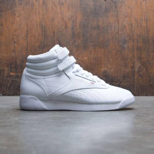 リーボック フリースタイル 白色 ホワイト 銀色 シルバー スニーカー レディース 【 REEBOK WOMEN FREESTYLE HI (WHITE / SILVER) WHITE SILVER 】