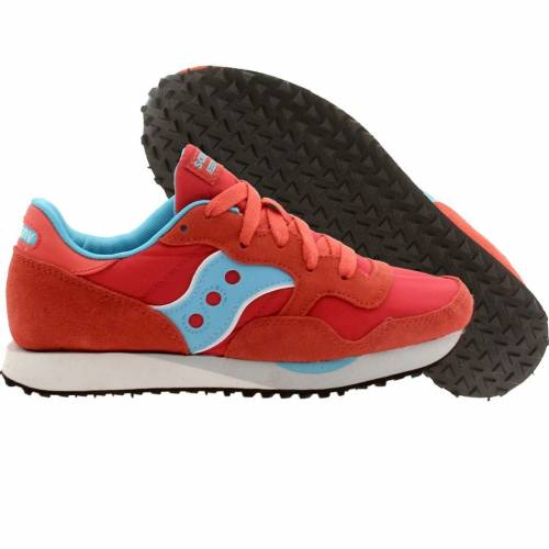 サッカニー トレーナー 赤 レッド 青色 ブルー スニーカー レディース 【 SAUCONY WOMEN DXN TRAINER (RED / LIGHT BLUE) RED LIGHT BLUE 】