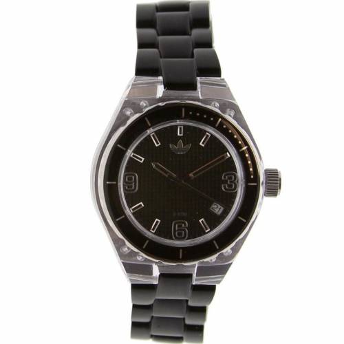 アディダス ナイロン ウォッチ 時計 黒色 ブラック メンズ 【 ADIDAS CAMBRIDGE NYLON MIDSIZE WATCH (BLACK / CLEAR) BLACK CLEAR 】 腕時計 メンズ腕時計 ※入荷時に電池が切れの場合もありますので予めご了