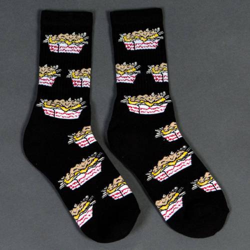靴下 黒色 ブラック メンズ 【 40S AND SHORTIES CARNIVORE FRIES SOCKS (BLACK) 1S / BLACK 】 インナー 下着 ナイトウエア レッグ