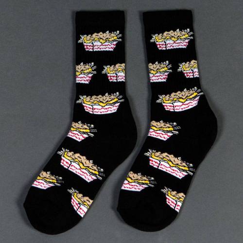 靴下 黒色 ブラック メンズ 【 40S AND SHORTIES CARNIVORE FRIES SOCKS (BLACK) 1S / BLACK 】 インナー 下着 ナイトウエア レッグ