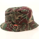 【★Fashion THE SALE★7/12午前10時迄】オベイ ワイン色 バーガンディー カモ柄 バケットハット メンズ 【 OBEY UPLANDS BU...