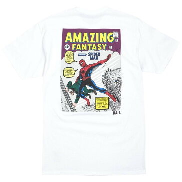 ベイト BAIT コミックス Tシャツ 白 ホワイト 【 WHITE BAIT X MARVEL COMICS MEN AMAZING SPIDERMAN TEE 】 メンズファッション トップス Tシャツ カットソー