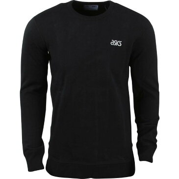 アシックスタイガー ASICS TIGER アシックス 黒 ブラック 【 ASICS BLACK TIGER X REIGNING CHAMP MEN CREWNECK 】 メンズファッション トップス Tシャツ カットソー