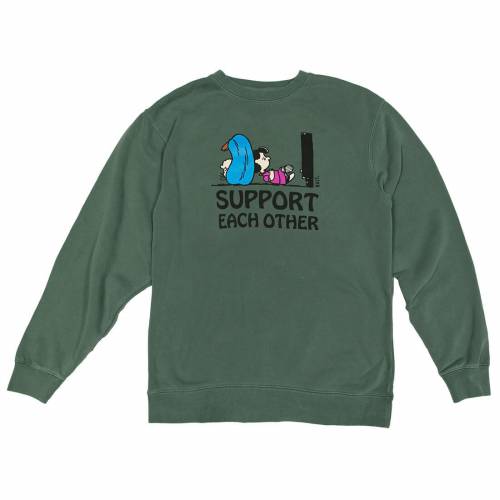 ベイト トレーナー 緑 グリーン メンズ 【 GREEN BAIT X SNOOPY MEN SUPPORT EACH OTHER CREWNECK SWEATER 】