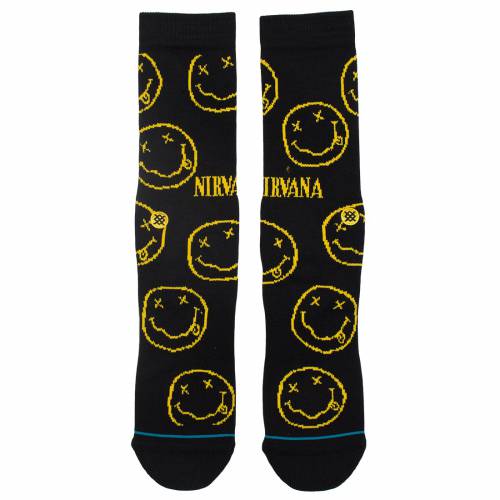 スタンス 靴下 黒色 ブラック メンズ 【 STANCE X NIRVANA MEN FACE SOCKS (BLACK) / BLACK 】 インナー 下着 ナイトウエア レッグ