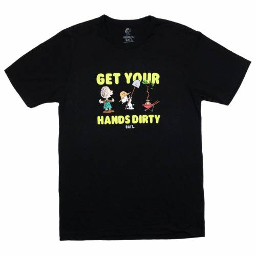 ベイト Tシャツ 黒色 ブラック メンズ 【 BAIT X SNOOPY UPCYCLE MEN PLANT A TREE TEE BLACK 】