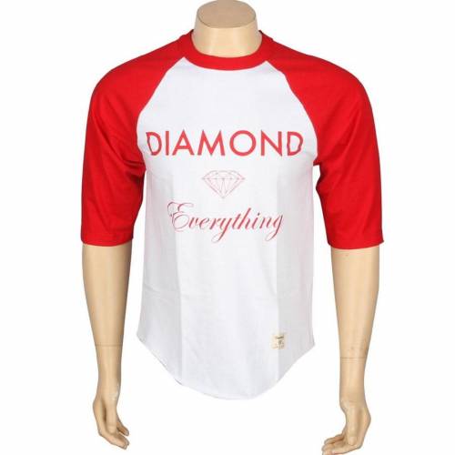 ダイヤモンド サプライ ラグラン Tシャツ 赤 レッド 白色 ホワイト ダイアモンドサプライ メンズ  メンズファッション ト
