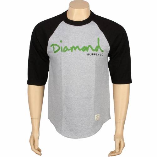ダイヤモンド サプライ スクリプト ラグラン 黒色 ブラック ヘザー ダイアモンドサプライ メンズ 【 DIAMOND SUPPLY CO DIAMOND SUPPLY CO OG SCRIPT RAGLAN (BLACK / HEATHER) BLACK HEATHER 】 メンズファッション