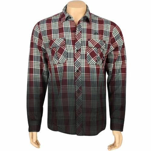 【★Fashion THE SALE★7/12午前10時迄】ウーブン スリーブ マルーン 長袖 メンズ 【 THE HUNDREDS YOUNG WOVEN LONG SLEEVE SHIRT (MAROON) / MAROON 】 メンズファッション トップス カジュアルシャツ