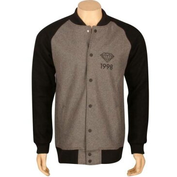 DIAMOND SUPPLY CO ダイヤモンド サプライ ジャケット 灰色 グレー 黒色 ブラック ダイアモンドサプライ メンズ 【 SUPPLY BRILLIANT 98 VARSITY JACKET GREY BLACK 】