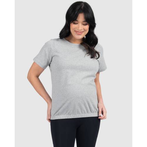 スウェット 灰色 グレー レディース 【 SWEAT PEA IN A POD MATERNITY ALINA NURSING GREY MARLE 】