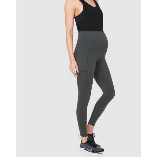 レギンス タイツ レディース 【 SOON MATERNITY SAGE SIDE POCKET ACTIVE LEGGINGS GRAPHITE 】