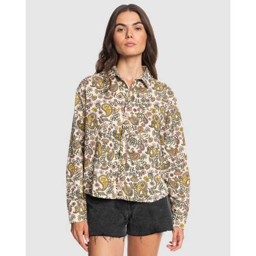 クイックシルバー レディース パーク スリーブ 長袖 【 QUIKSILVER SLEEVE WOMENS PAISLEY PARK SHIRT MACADAMIA 】