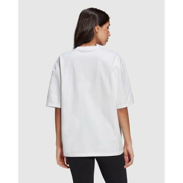 アディダス オリジナルス 部屋着 Tシャツ 白色 ホワイト レディース 【 ADIDAS ORIGINALS LOUNGEWEAR ADICOLOR ESSENTIALS TEE WHITE 】