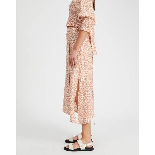 ラップ ヒョウ柄 レオパード レディース 【 WRAP KIVARI JELENA LINEN SKIRT DESERT LEOPARD 】
