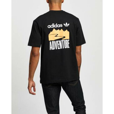 アディダス オリジナルス Tシャツ 黒色 ブラック メンズ 【 ADIDAS ORIGINALS ADVENTURE MOUNTAIN TEE BLACK 】