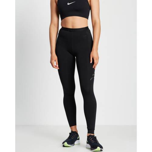 ナイキ ラン レギンス タイツ 黒色 ブラック レディース 【 NIKE DRIFIT RUN DIVISION MIDRISE POCKET RUNNING LEGGINGS BLACK 】