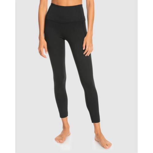 ロキシー レディース ワークアウト レギンス タイツ 黒色 ブラック 【 ROXY WORKOUT WOMENS SUBLIME SUNSHINE LEGGINGS TRUE BLACK 】