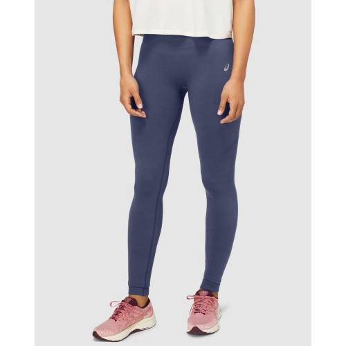 アシックス タイツ サンダー 青色 ブルー レディース 【 TIGHTS ASICS SEAMLESS THUNDER BLUE 】