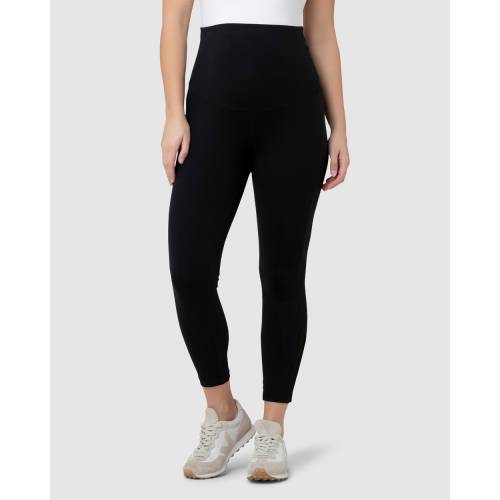 クロップ 黒色 ブラック レディース 【 CROP RIPE MATERNITY ACTIVE OVER TUMMY LEGGING BLACK 】