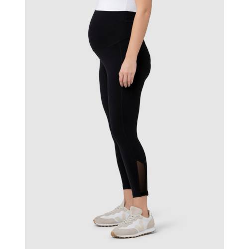 クロップ 黒色 ブラック レディース 【 CROP RIPE MATERNITY ACTIVE OVER TUMMY LEGGING BLACK 】