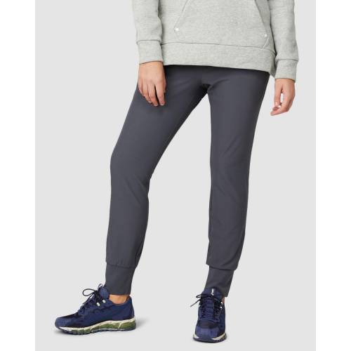 アシックス 灰色 グレー レディース 【 ASICS STRETCH TAPERED PANTS WOMEN S CARRIER GREY 】