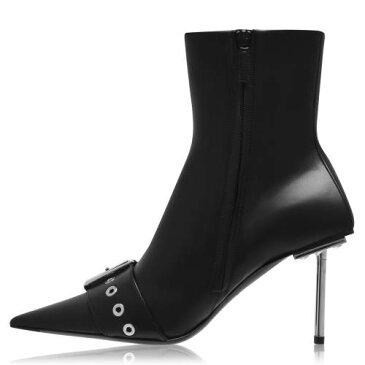 バレンシアガ BALENCIAGA ベルト レザー ブーツ 黒色 ブラック 【 BALENCIAGA BELT LEATHER BOOTS BLACK NIKEL1081 】