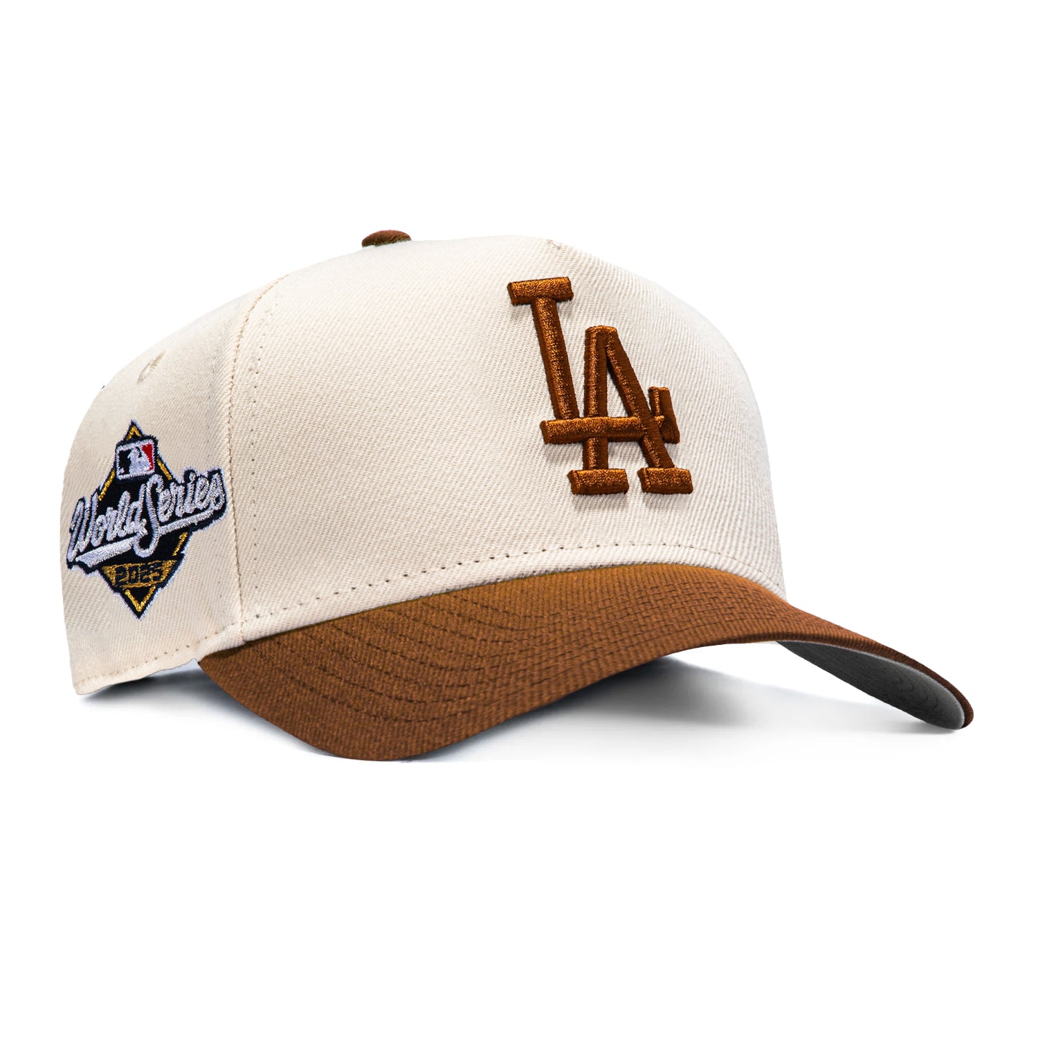 ニューエラ New Era 【 9Forty A-Frame Los Angeles Dodgers 2025 World Series Patch Snapback Hat 】 ロサンゼルス・ドジャース シリーズ Snapback スナップバック バッグ Cream/Brown クリーム 茶色 ブラウン