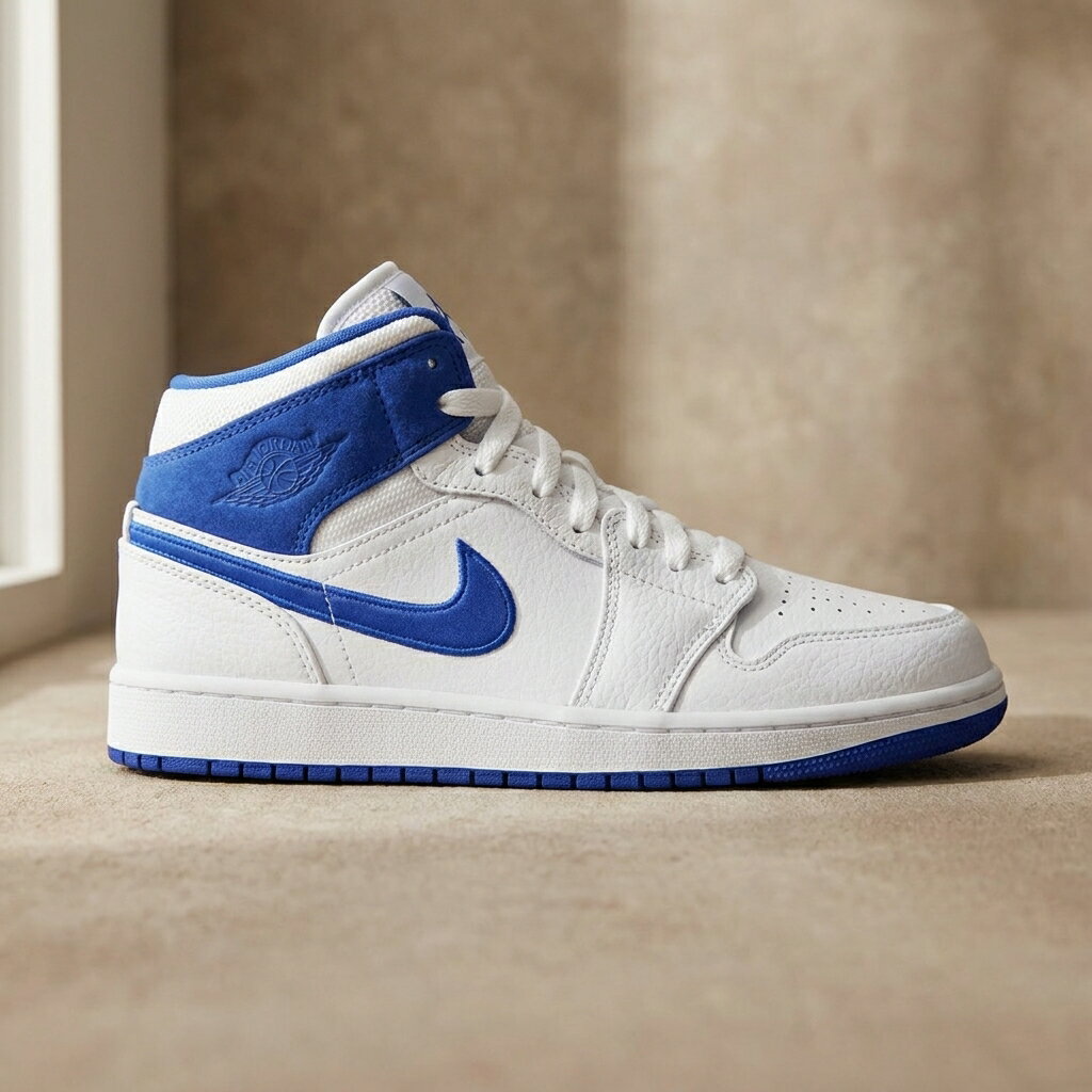 Sneakers - NIKE ナイキ エアジョーダン 1 MID GS キッズ ジュニア スニーカー ホワイト チリレッド '85'