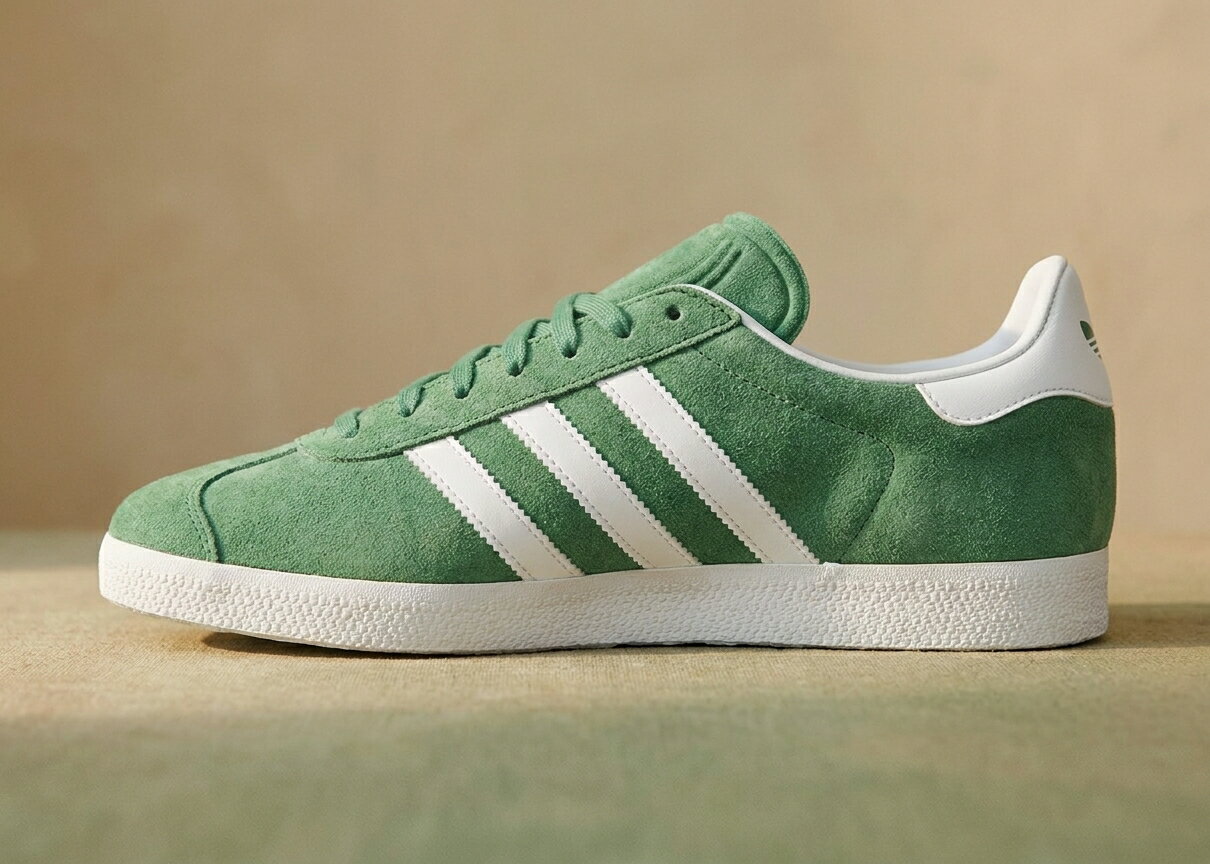 アディダス ガゼル スニーカー メンズ adidas GAZELLE グリーン 緑 ホワイト 白 シューズ