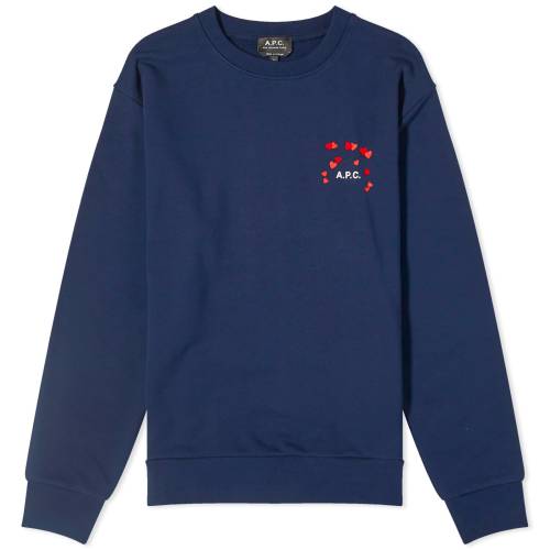 アー・ペー・セー ロゴ クルー スウェット 青色 ブルー A.P.C. スウェットトレーナー レディース 【 VALENTINES LOGO CREW SWEAT / BLUE 】 レディースファッション トップス ニット セーター