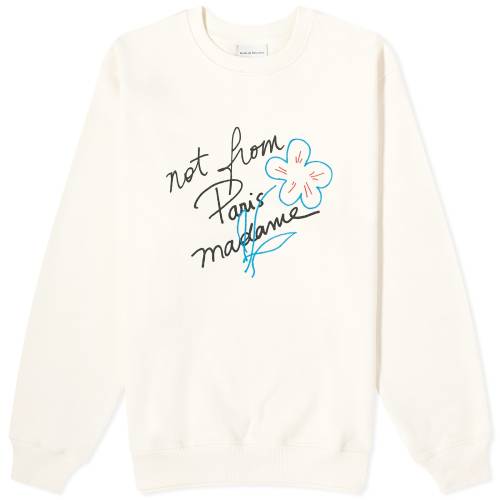 ドロールドムッシュ ロゴ クルー スウェット クリーム DRôLE スウェットトレーナー メンズ 【 DROLE DE MONSIEUR DE MONSIEUR SKETCH LOGO CREW SWEAT / CREAM 】 メンズファッション トップス ニット セーター