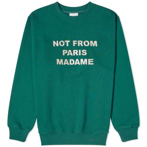 ドロールドムッシュ クルー スウェット フォレスト 緑 グリーン DRôLE スウェットトレーナー メンズ 【 DROLE DE MONSIEUR DE MONSIEUR NOT FROM PARIS MADAME CREW SWEAT / FOREST GREEN 】 メンズファッション トッ