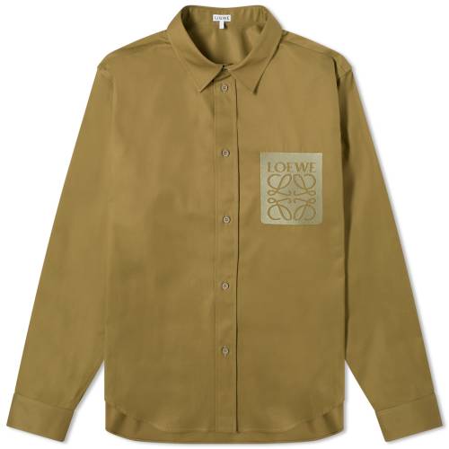 Gx  O[ Y y LOEWE ANAGRAM POCKET SHIRT / HUNTER GREEN z Yt@bV gbvX