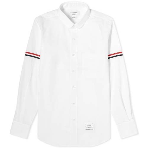 g uE F zCg Y y THOM BROWNE THOM BROWNE GROSGRAIN ARM BAND SEERSUCKER SHIRT / WHITE z Yt@bV gbvX