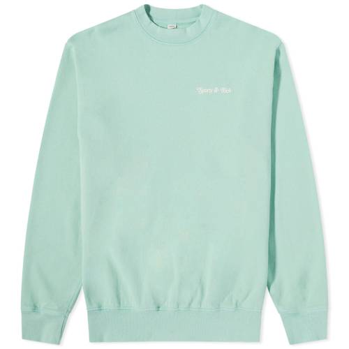 クラブ クルー スウェット 翡翠 ジェード クリーム & スウェットトレーナー メンズ 【 SPORTY & RICH SPORTY RICH SELF LOVE CLUB CREW SWEAT / JADE & CREAM 】 メンズファッション トップス ニット セーター